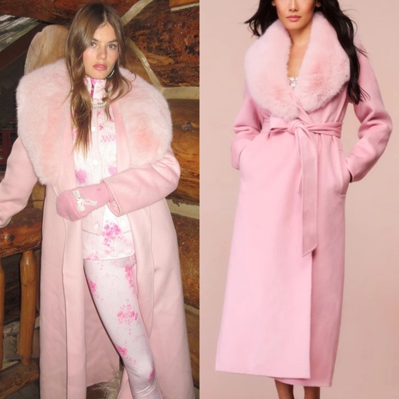 LoveShackFancy Jackets & Blazers - LoveShackFancy Mahika Wool-Cashmere Faux Fur Collar Coat